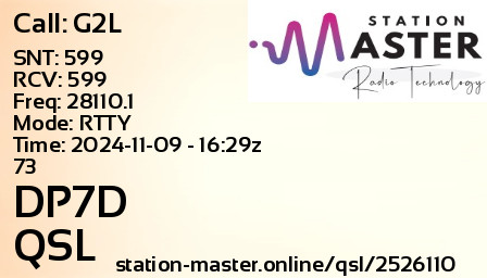 QSL Card for DP7D QSO with G2L