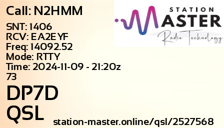 QSL Card for DP7D QSO with N2HMM