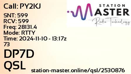 QSL Card for DP7D QSO with PY2KJ