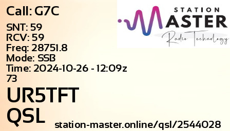 QSL Card for UR5TFT QSO with G7C