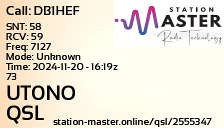 QSL Card for UT0NO QSO with DB1HEF