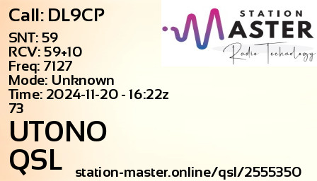 QSL Card for UT0NO QSO with DL9CP