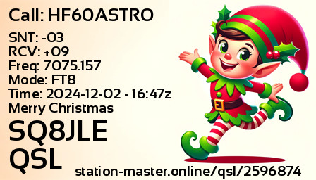 QSL Card for SQ8JLE QSO with HF60ASTRO