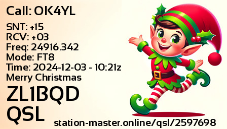QSL Card for ZL1BQD QSO with OK4YL