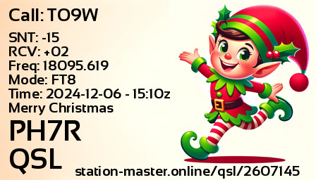 QSL Card for PH7R QSO with TO9W