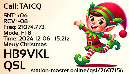 QSL Card for HB9VKL QSO with TA1CQ