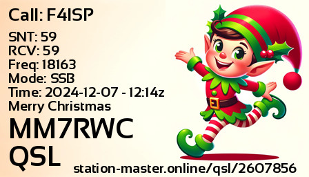 QSL Card for MM7RWC QSO with F4ISP