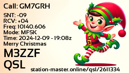 QSL Card for M3ZZF QSO with GM7GRH