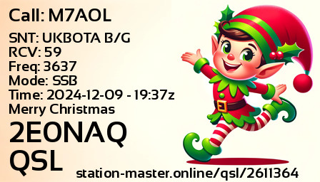 QSL Card for 2E0NAQ QSO with M7AOL