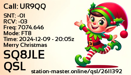 QSL Card for SQ8JLE QSO with UR9QQ