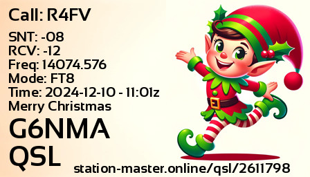 QSL Card for G6NMA QSO with R4FV