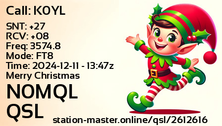 QSL Card for N0MQL QSO with K0YL