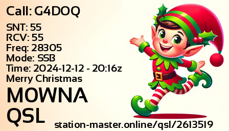QSL Card for M0WNA QSO with G4DOQ