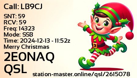 QSL Card for 2E0NAQ QSO with LB9CJ