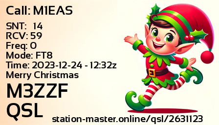 QSL Card for M3ZZF QSO with M1EAS