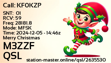 QSL Card for M3ZZF QSO with KF0KZP
