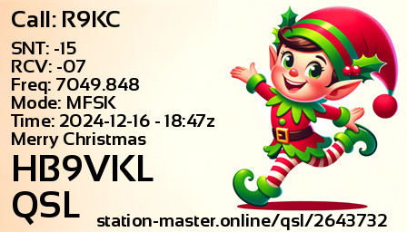 QSL Card for HB9VKL QSO with R9KC