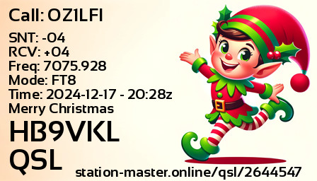 QSL Card for HB9VKL QSO with OZ1LFI