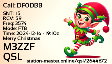 QSL Card for M3ZZF QSO with DF0DBB