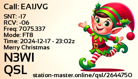 QSL Card for N3WI QSO with EA1JVG