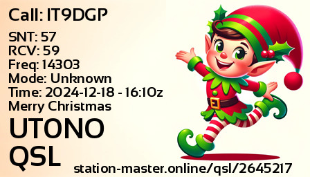 QSL Card for UT0NO QSO with IT9DGP