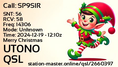 QSL Card for UT0NO QSO with SP9SIR
