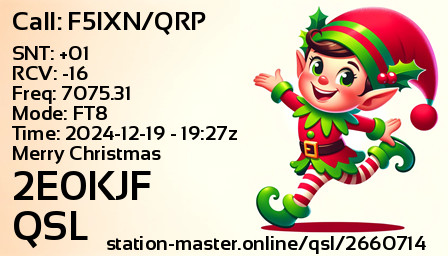 QSL Card for 2E0KJF QSO with F5IXN/QRP