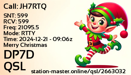 QSL Card for DP7D QSO with JH7RTQ