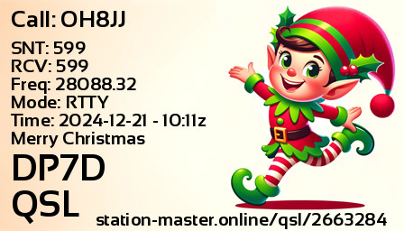 QSL Card for DP7D QSO with OH8JJ