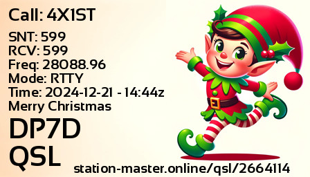 QSL Card for DP7D QSO with 4X1ST
