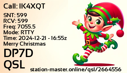 QSL Card for DP7D QSO with IK4XQT