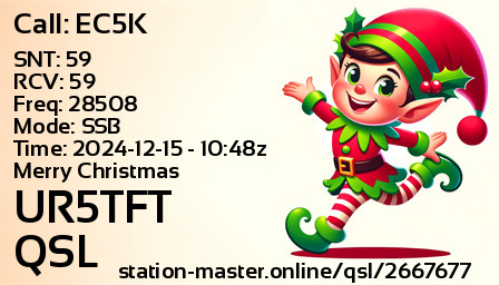 QSL Card for UR5TFT QSO with EC5K