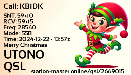 QSL Card for UT0NO QSO with KB1DK