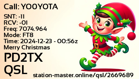 QSL Card for PD2TX QSO with YO0YOTA