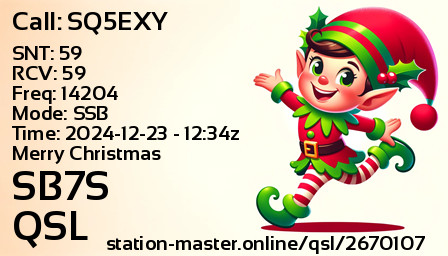 QSL Card for SB7S QSO with SQ5EXY