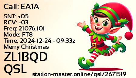 QSL Card for ZL1BQD QSO with EA1A