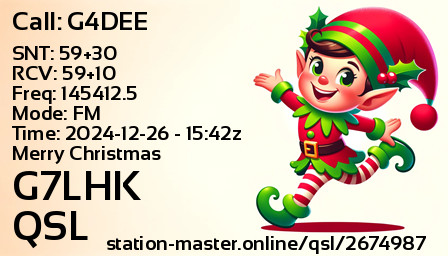 QSL Card for G7LHK QSO with G4DEE