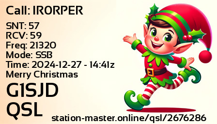 QSL Card for G1SJD QSO with IR0RPER