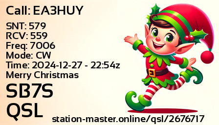 QSL Card for SB7S QSO with EA3HUY