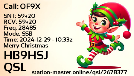 QSL Card for HB9HSJ QSO with OF9X
