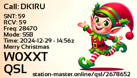 QSL Card for W0XXT QSO with DK1RU