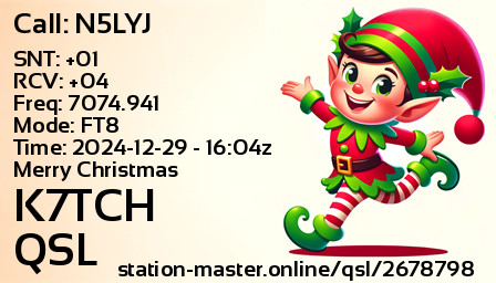 QSL Card for K7TCH QSO with N5LYJ