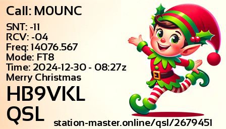 QSL Card for HB9VKL QSO with M0UNC