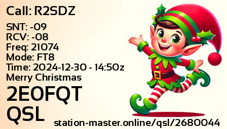 QSL Card for 2E0FQT QSO with R2SDZ