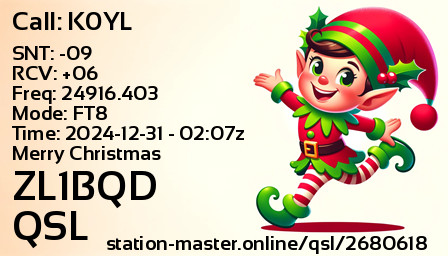 QSL Card for ZL1BQD QSO with K0YL