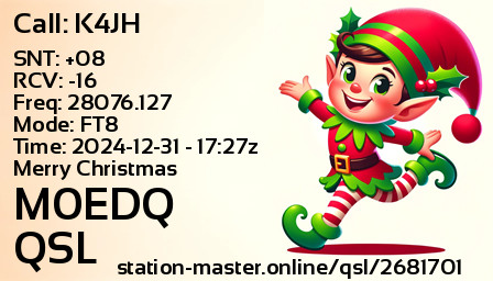 QSL Card for M0EDQ QSO with K4JH