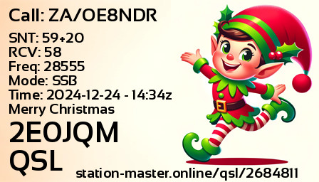 QSL Card for 2E0JQM QSO with ZA/OE8NDR