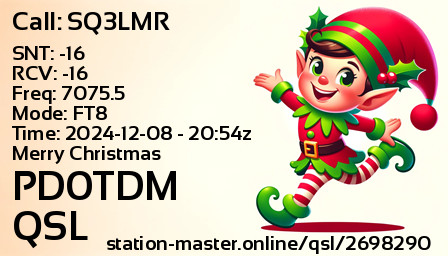QSL Card for PD0TDM QSO with SQ3LMR