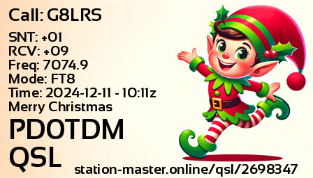 QSL Card for PD0TDM QSO with G8LRS