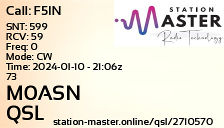 QSL Card for M0ASN QSO with F5IN